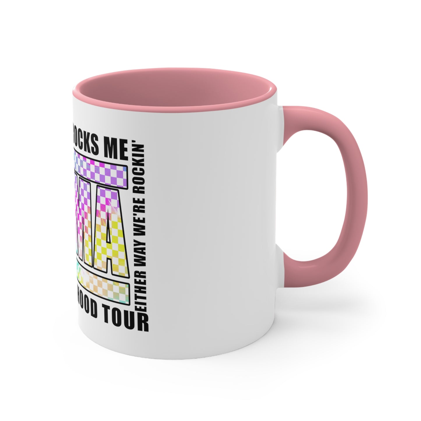 Motherhood some days I rock it,Sassy Quote, Funny Statement ,Quirky mug, Trendy coffee mug,Racing Check ,Accent Coffee Mug, 11oz