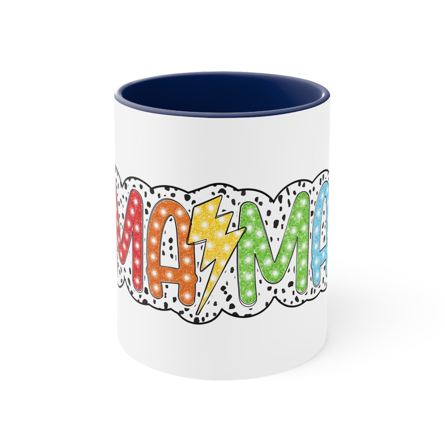Mama lightingbolt ,Quirky mug, Trendy coffee mug ,Accent Coffee Mug, 11oz Navy 11oz