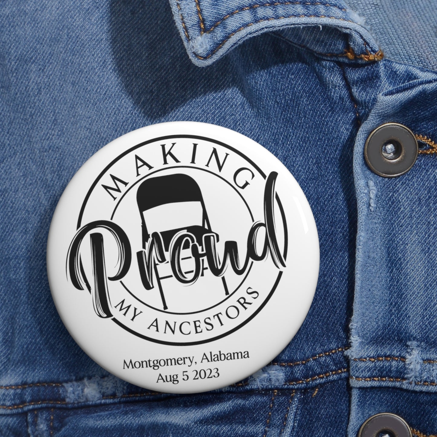 Montgomery Brawl Pin Buttons 3"