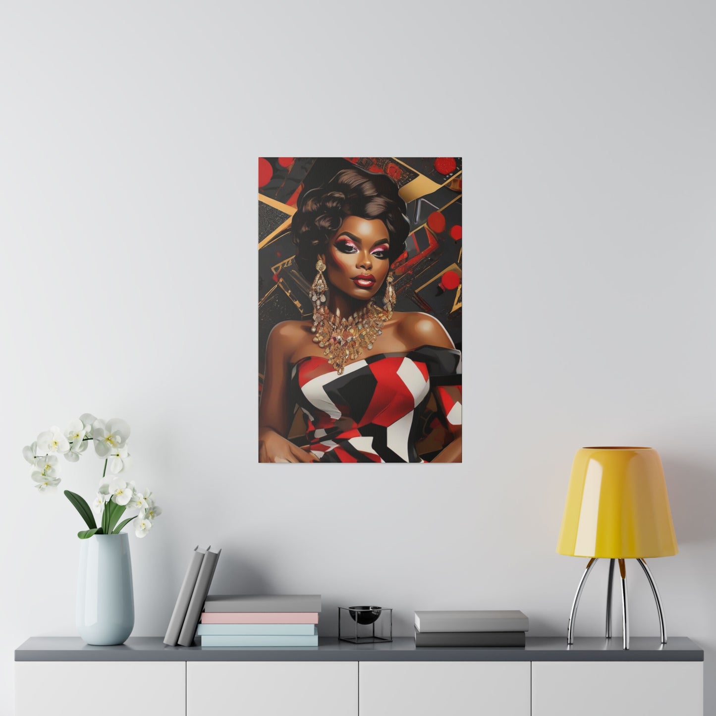 Black Abstract art Matte Canvas, Stretched, 0.75"