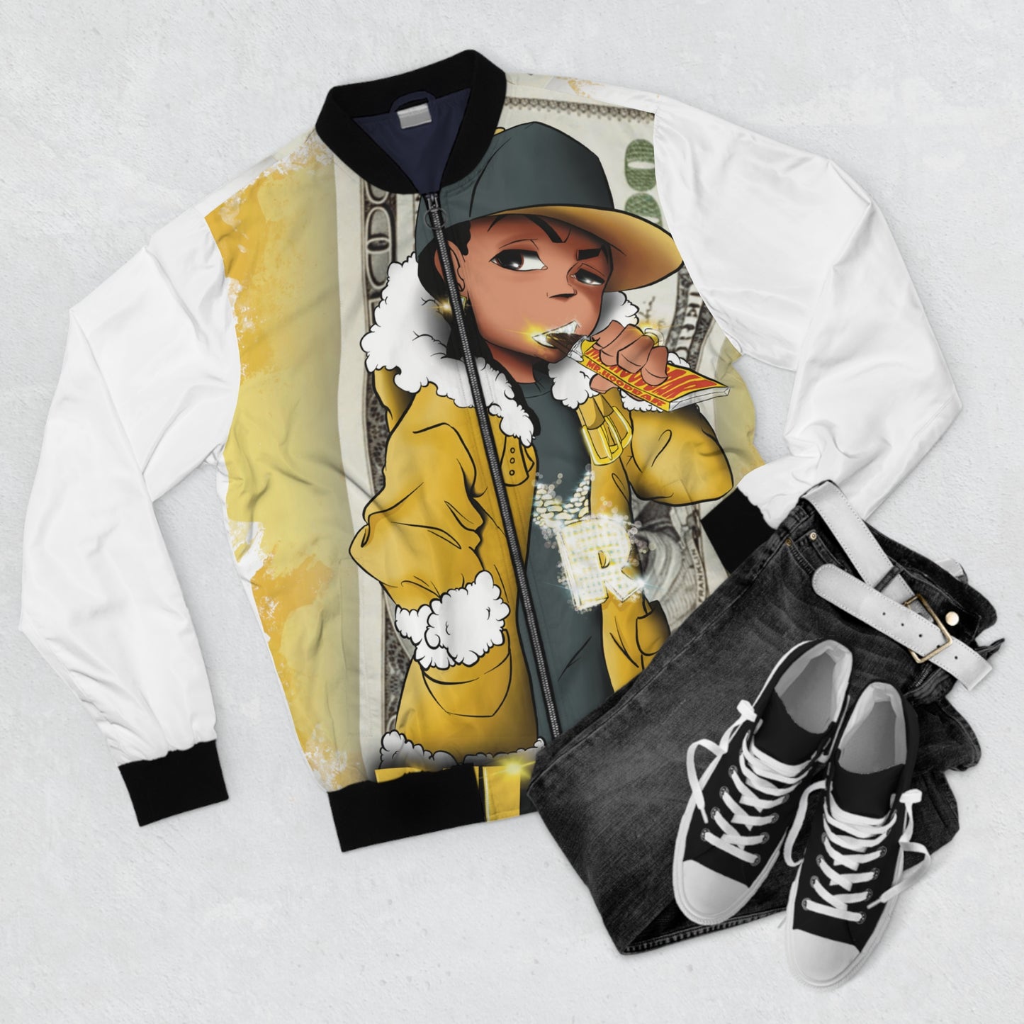 Big Money Riley AOP Bomber Jacket