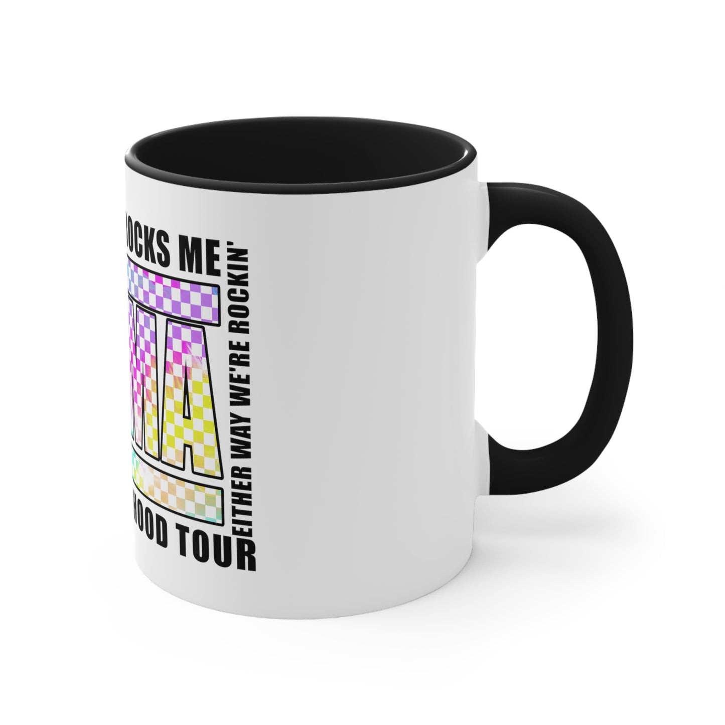Motherhood some days I rock it,Sassy Quote, Funny Statement ,Quirky mug, Trendy coffee mug,Racing Check ,Accent Coffee Mug, 11oz