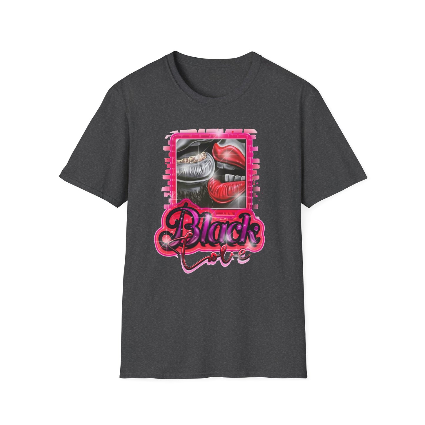 Black Love Unisex Softstyle T-Shirt Dark Heather