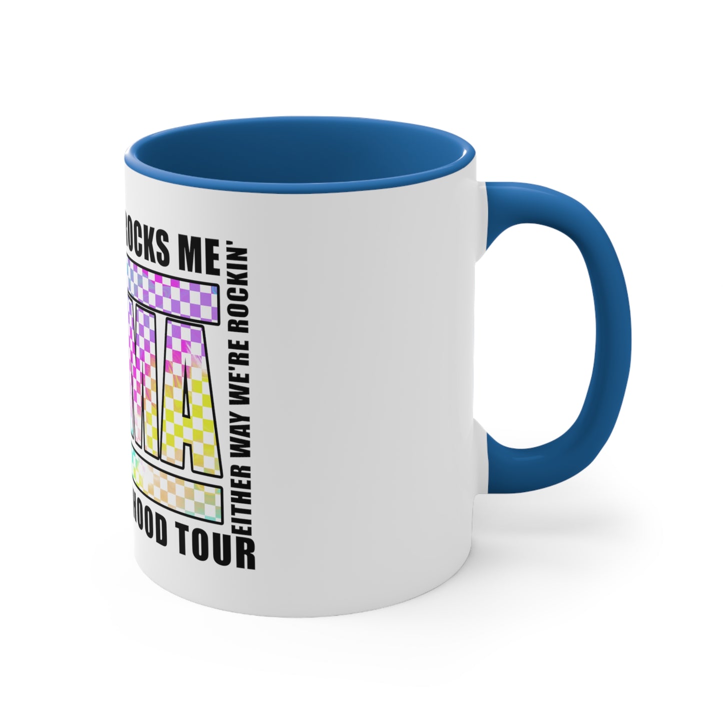 Motherhood some days I rock it,Sassy Quote, Funny Statement ,Quirky mug, Trendy coffee mug,Racing Check ,Accent Coffee Mug, 11oz