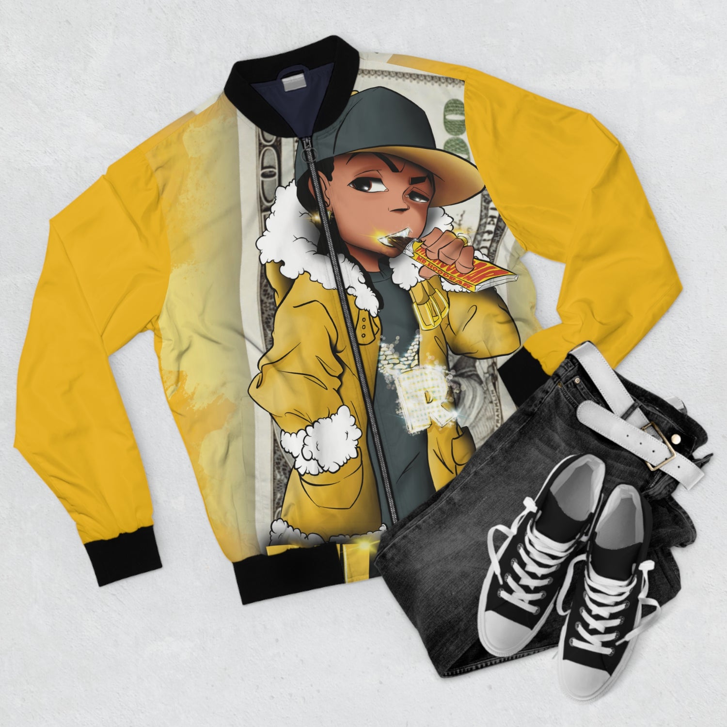 Big Money Riley AOP Bomber Jacket