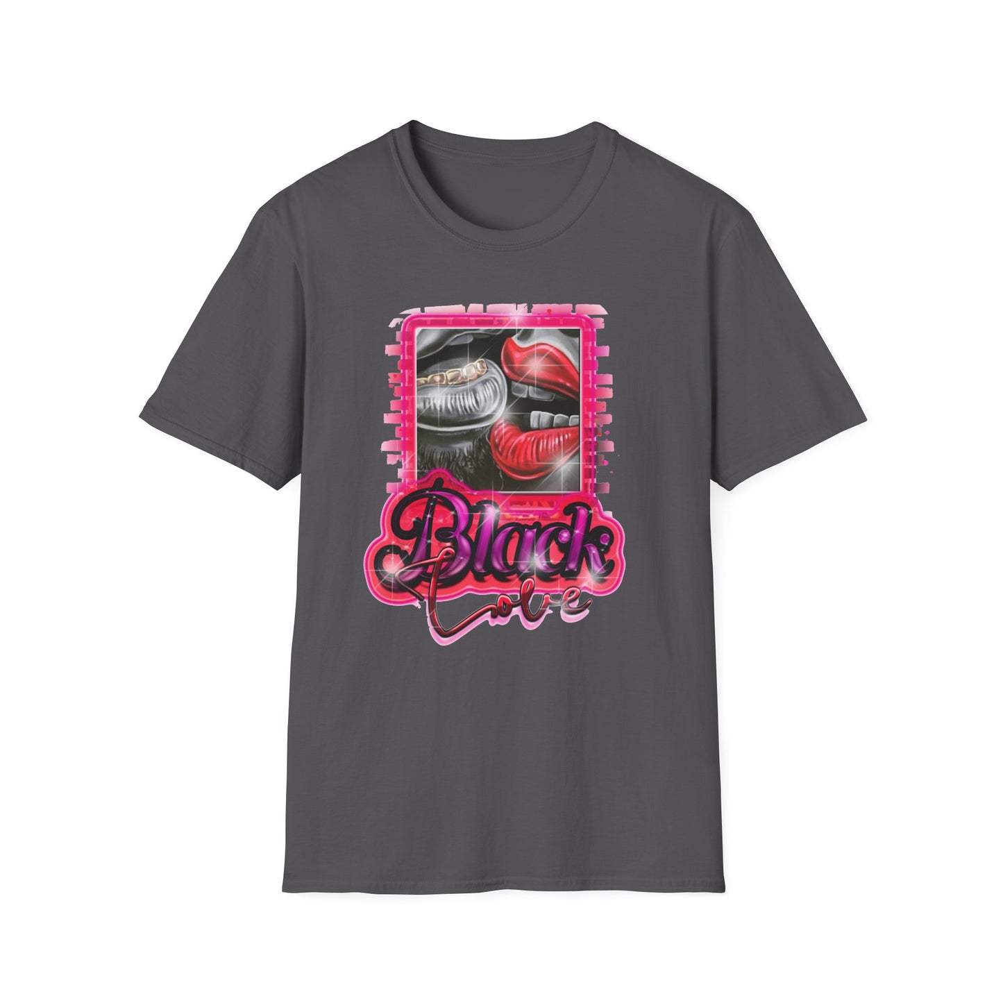 Black Love Unisex Softstyle T-Shirt Charcoal