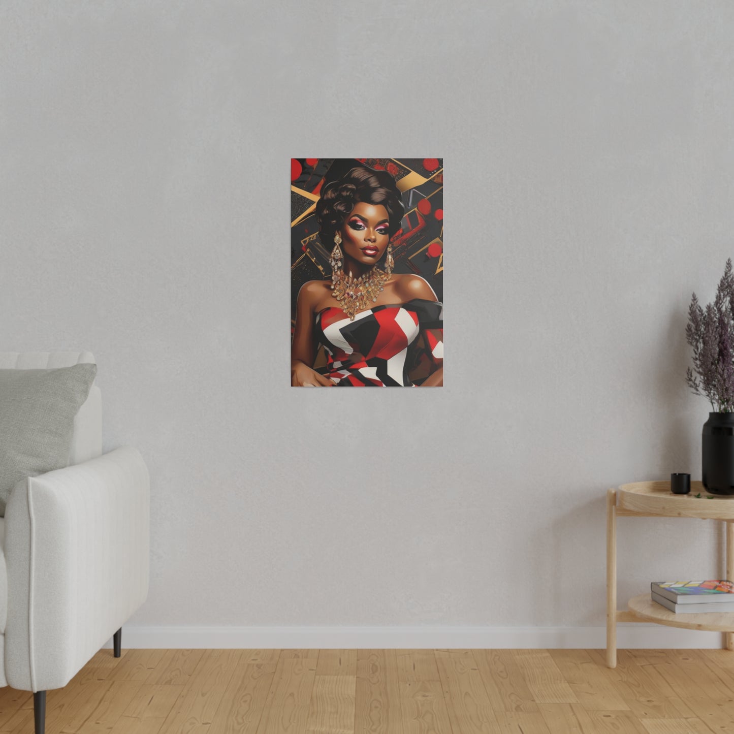 Black Abstract art Matte Canvas, Stretched, 0.75"