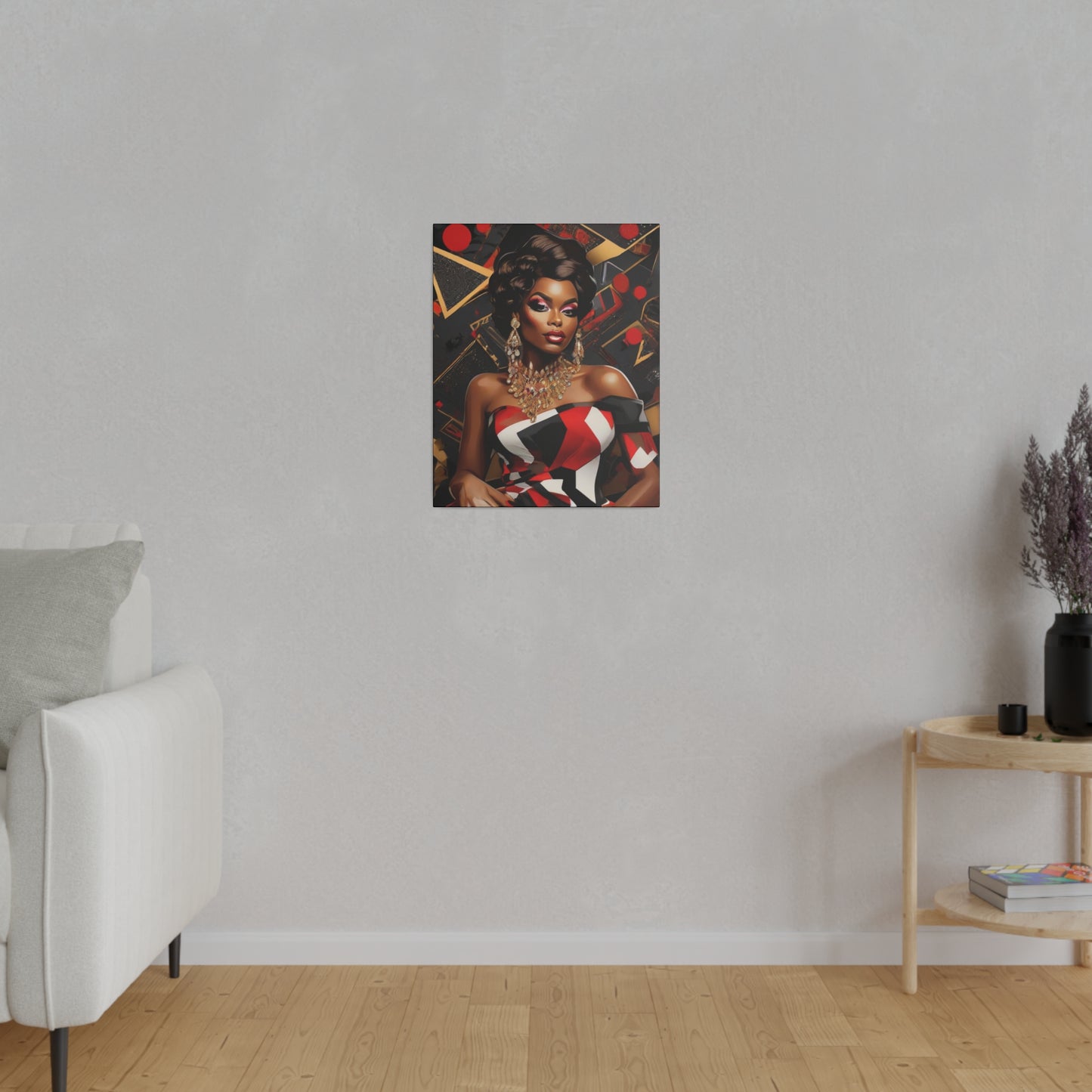 Black Abstract art Matte Canvas, Stretched, 0.75"
