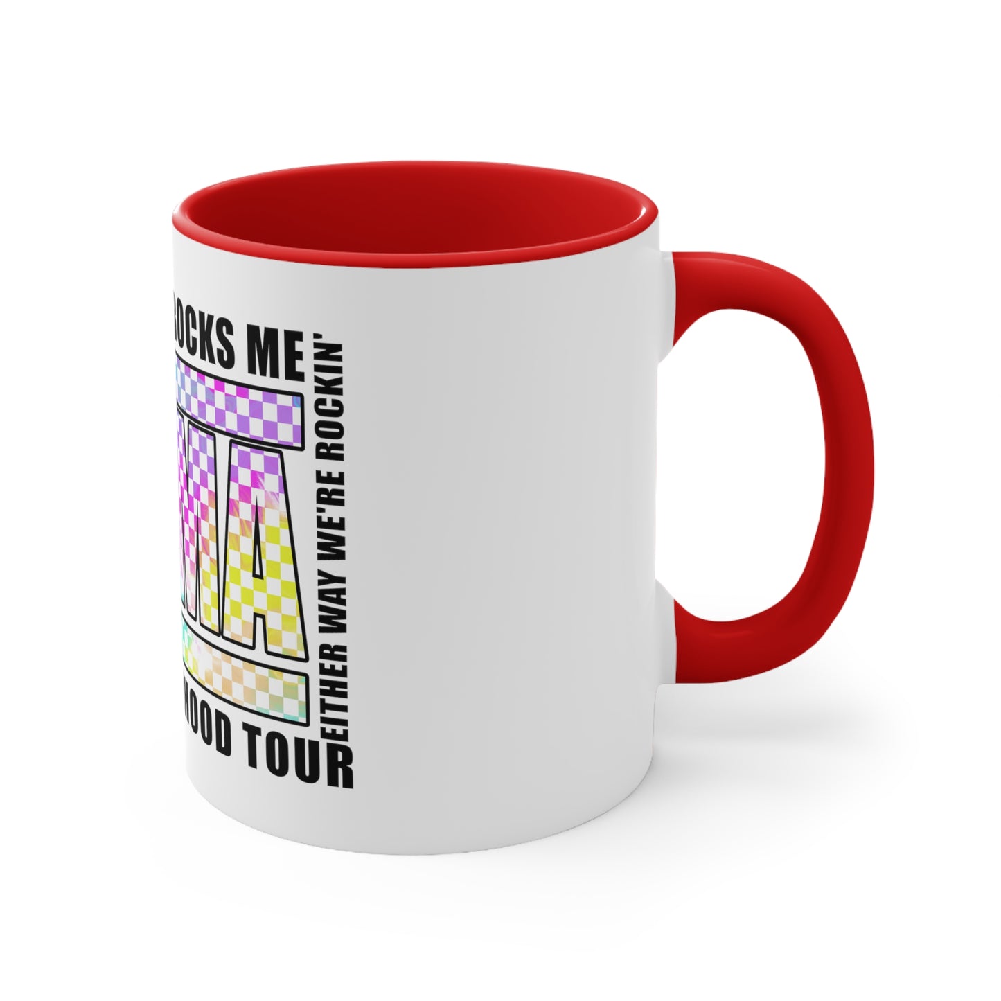 Motherhood some days I rock it,Sassy Quote, Funny Statement ,Quirky mug, Trendy coffee mug,Racing Check ,Accent Coffee Mug, 11oz