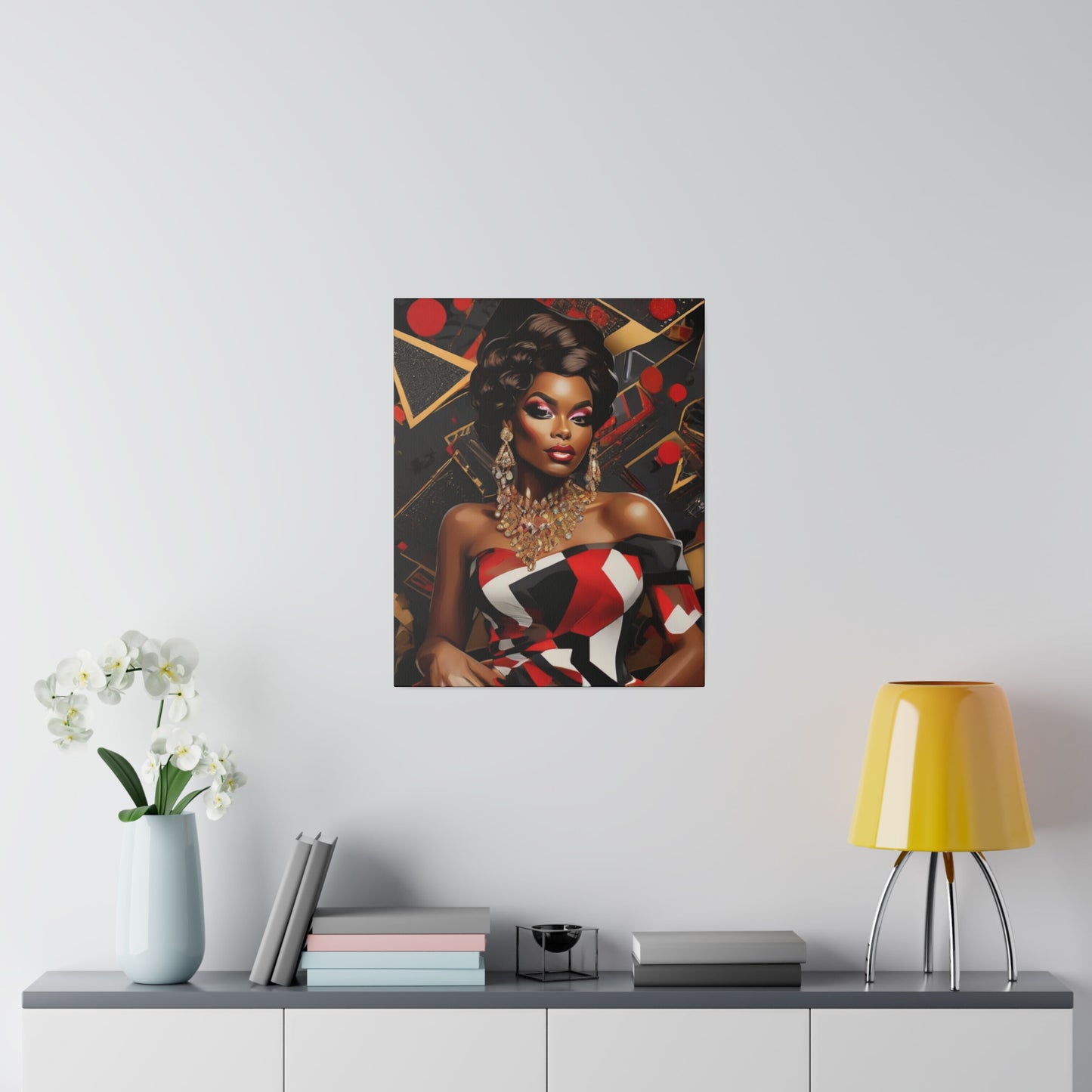 Black Abstract art Matte Canvas, Stretched, 0.75"