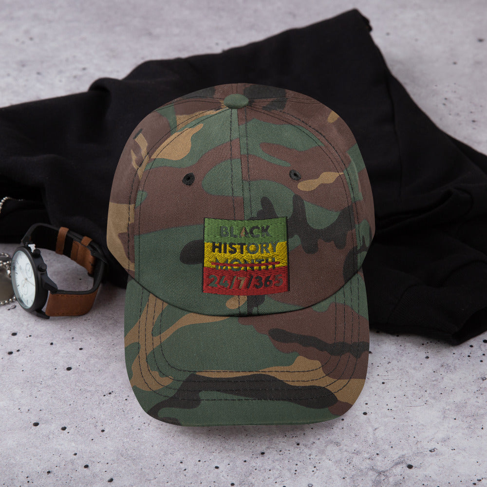 Black History Dad hat Green Camo
