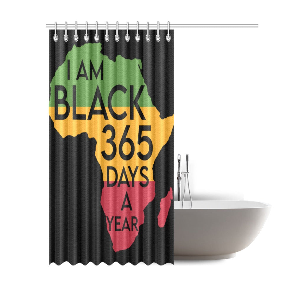 Black-365-Days-A-Year-Black-History Shower Curtain 69"x84"
