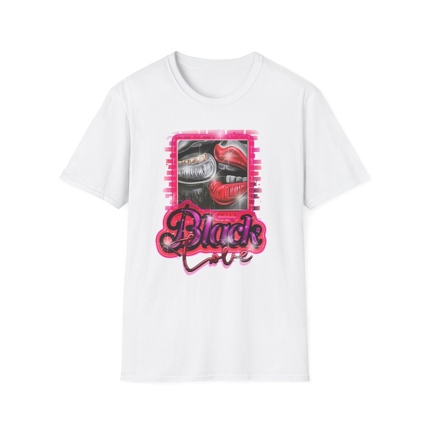 Black Love Unisex Softstyle T-Shirt White