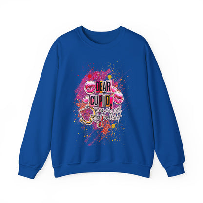 Dear Cupid miss me with the BS anti valentine Crewneck Sweatshirt Royal