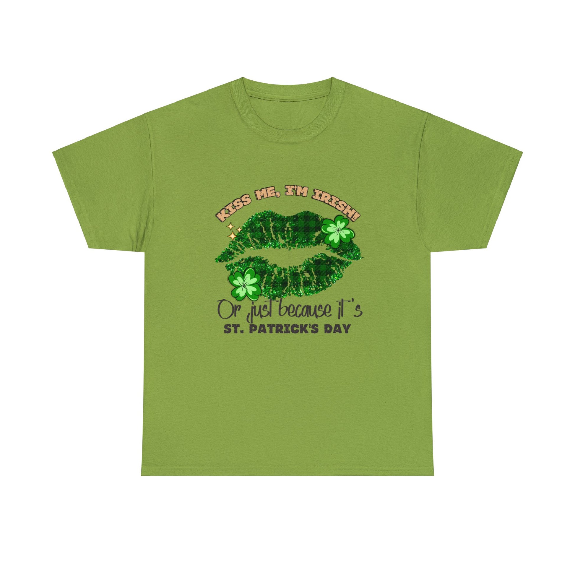 Kiss Me I'm Irish T-shirt "Irresistible 'Kiss Me I'm Irish' T-shirts for St. Patrick's Day." Unisex Heavy Cotton Tee