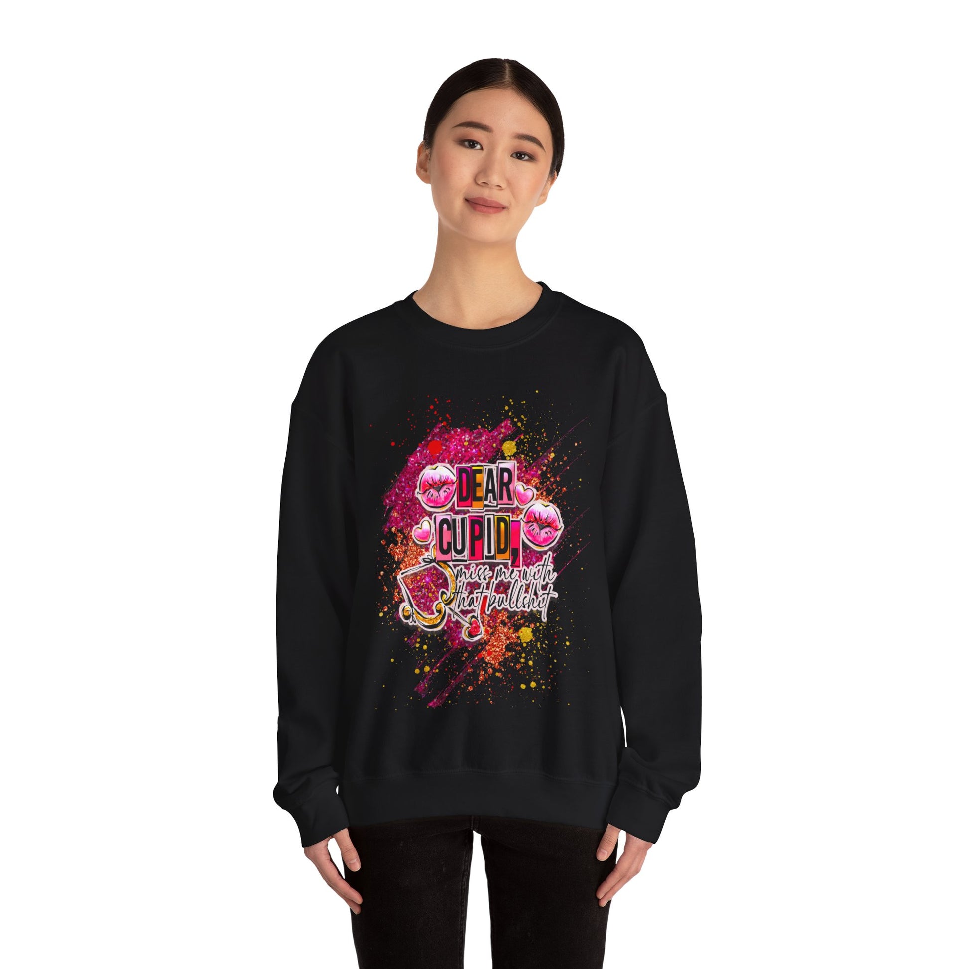 Dear Cupid miss me with the BS anti valentine Crewneck Sweatshirt