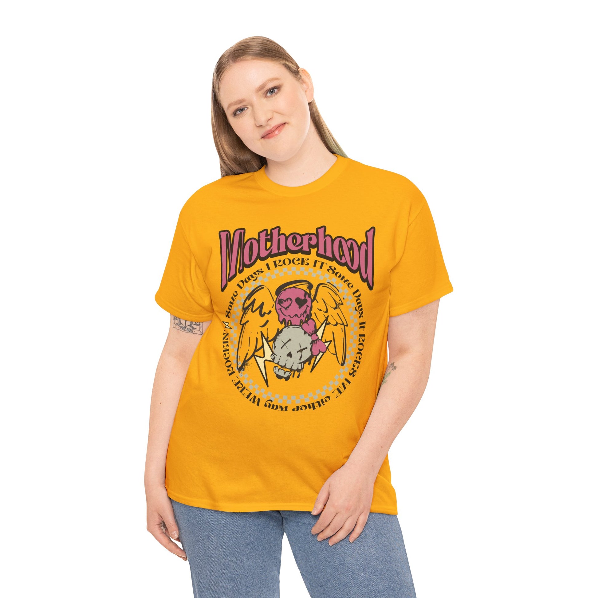 Motherhood Rock Unisex Heavy Cotton Tee Gold