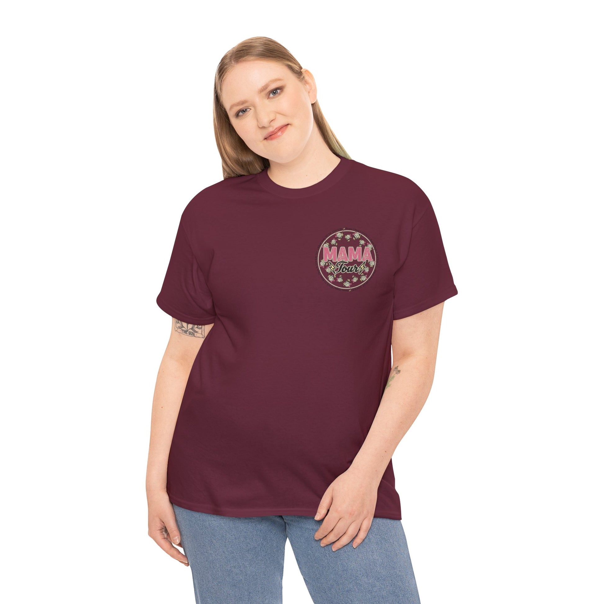 Mama Rock Tour Unisex Heavy Cotton Tee Maroon