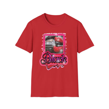 Black Love Unisex Softstyle T-Shirt Red