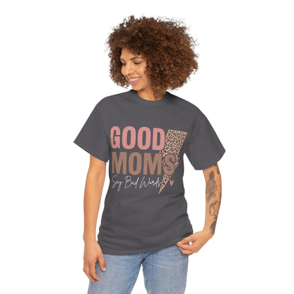 Good Moms say Bad words Unisex Heavy Cotton Tee Charcoal