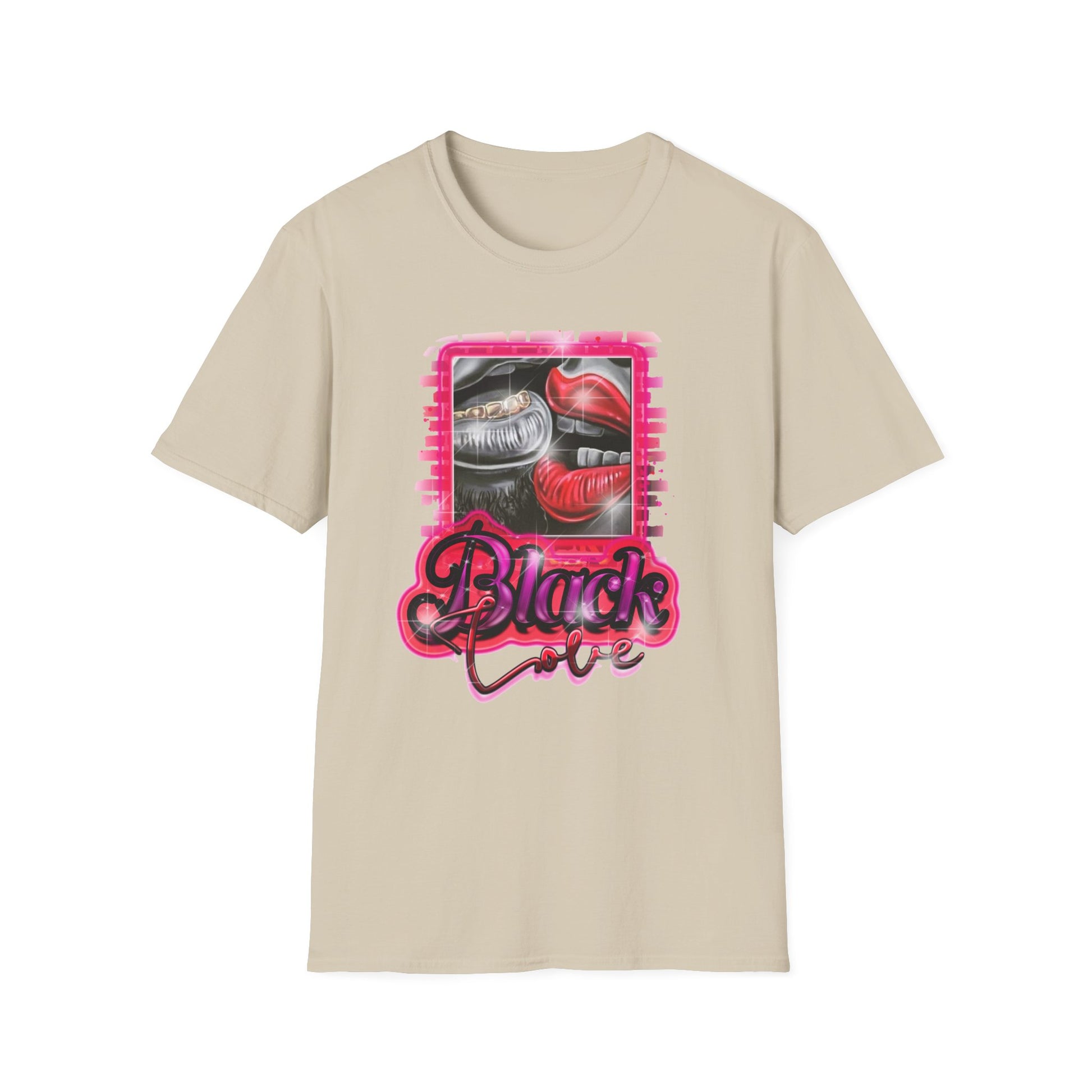 Black Love Unisex Softstyle T-Shirt Sand