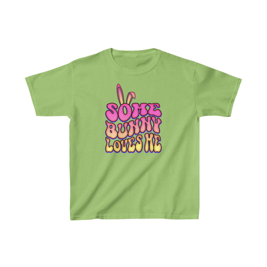 Somebunny Loves Me Shirt for Kids Heavy Cotton™ Tee Lime