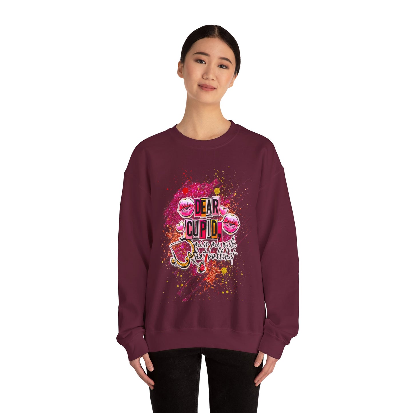 Dear Cupid miss me with the BS anti valentine Crewneck Sweatshirt