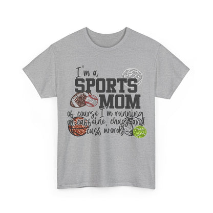 I'm a sports mom of course , caffine , cusswords . faux sequins