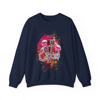 Dear Cupid miss me with the BS anti valentine Crewneck Sweatshirt Navy