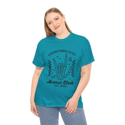 Overstimulated Moms Club Unisex Heavy Cotton Tee Tropical Blue