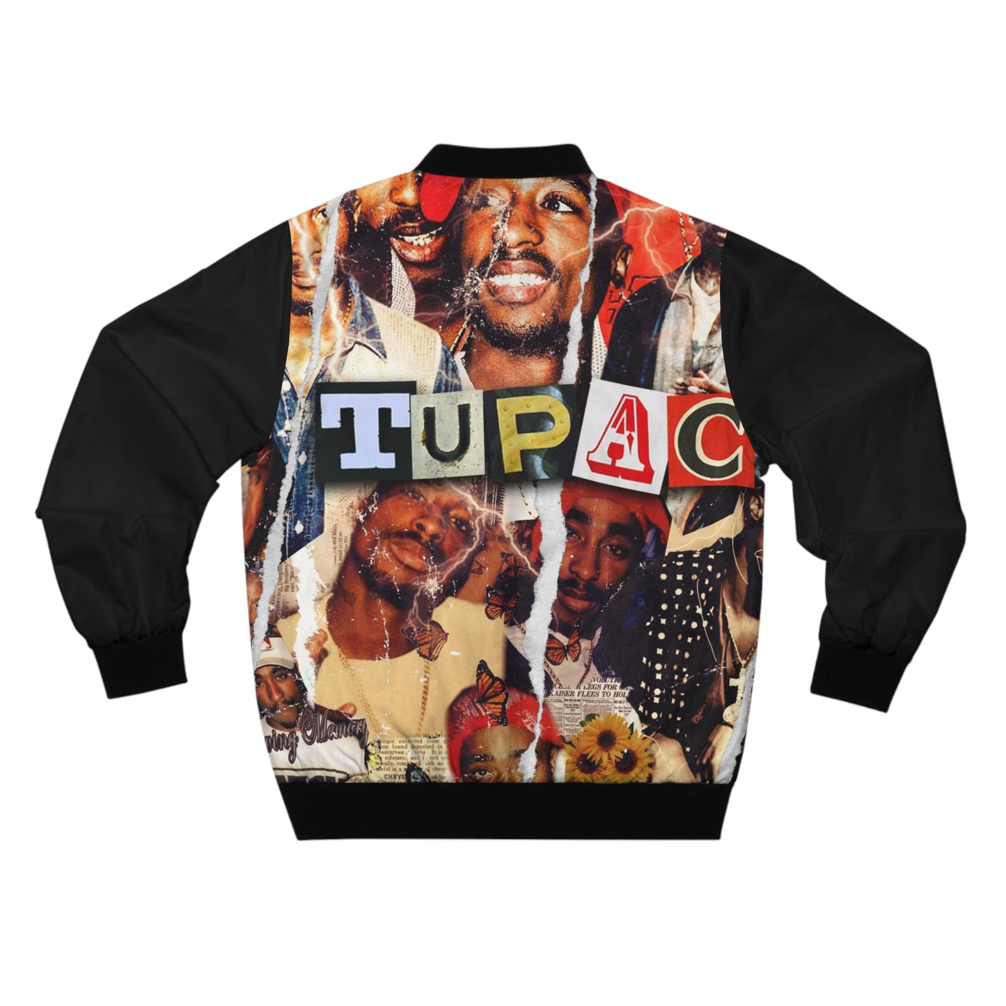 Tupac collage Bomber Jacket black