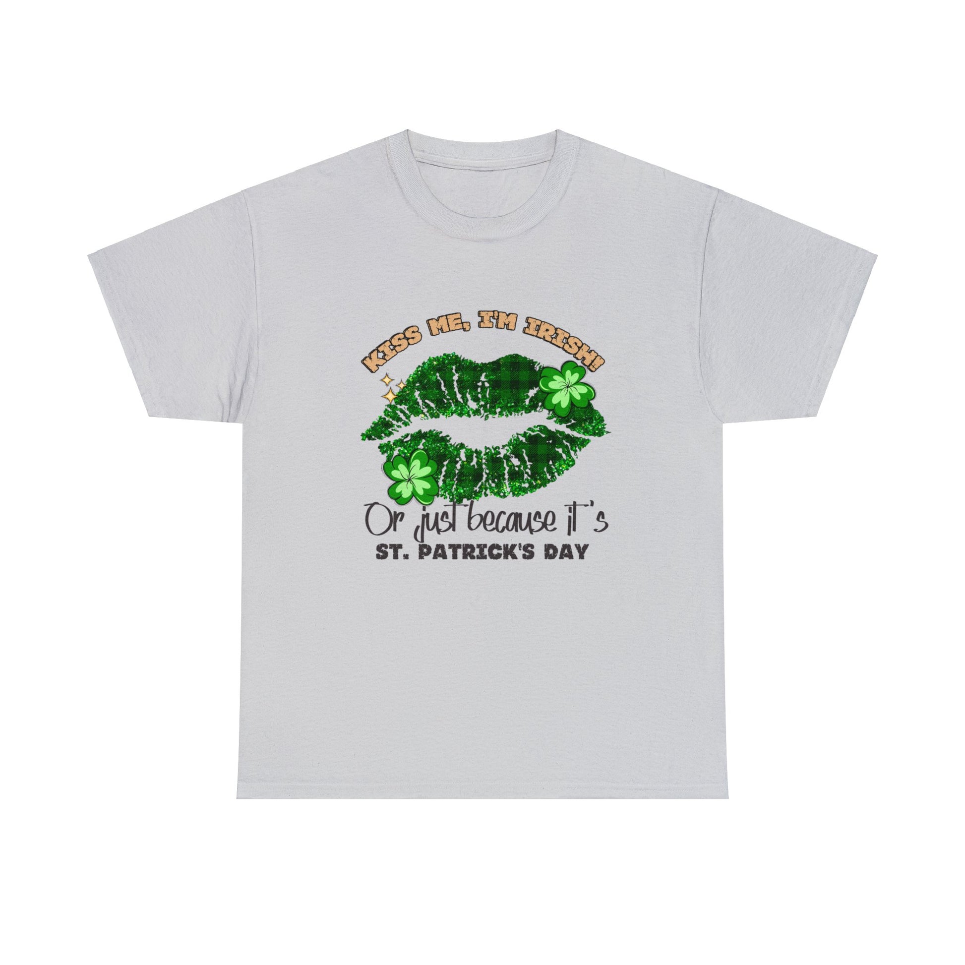 Kiss Me I'm Irish T-shirt "Irresistible 'Kiss Me I'm Irish' T-shirts for St. Patrick's Day." Unisex Heavy Cotton Tee