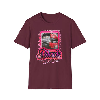 Black Love Unisex Softstyle T-Shirt Maroon