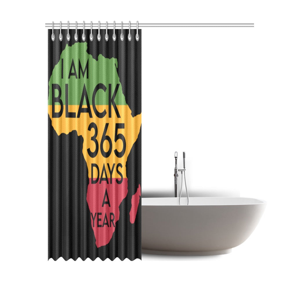Black-365-Days-A-Year-Black-History Shower Curtain 69"x84"