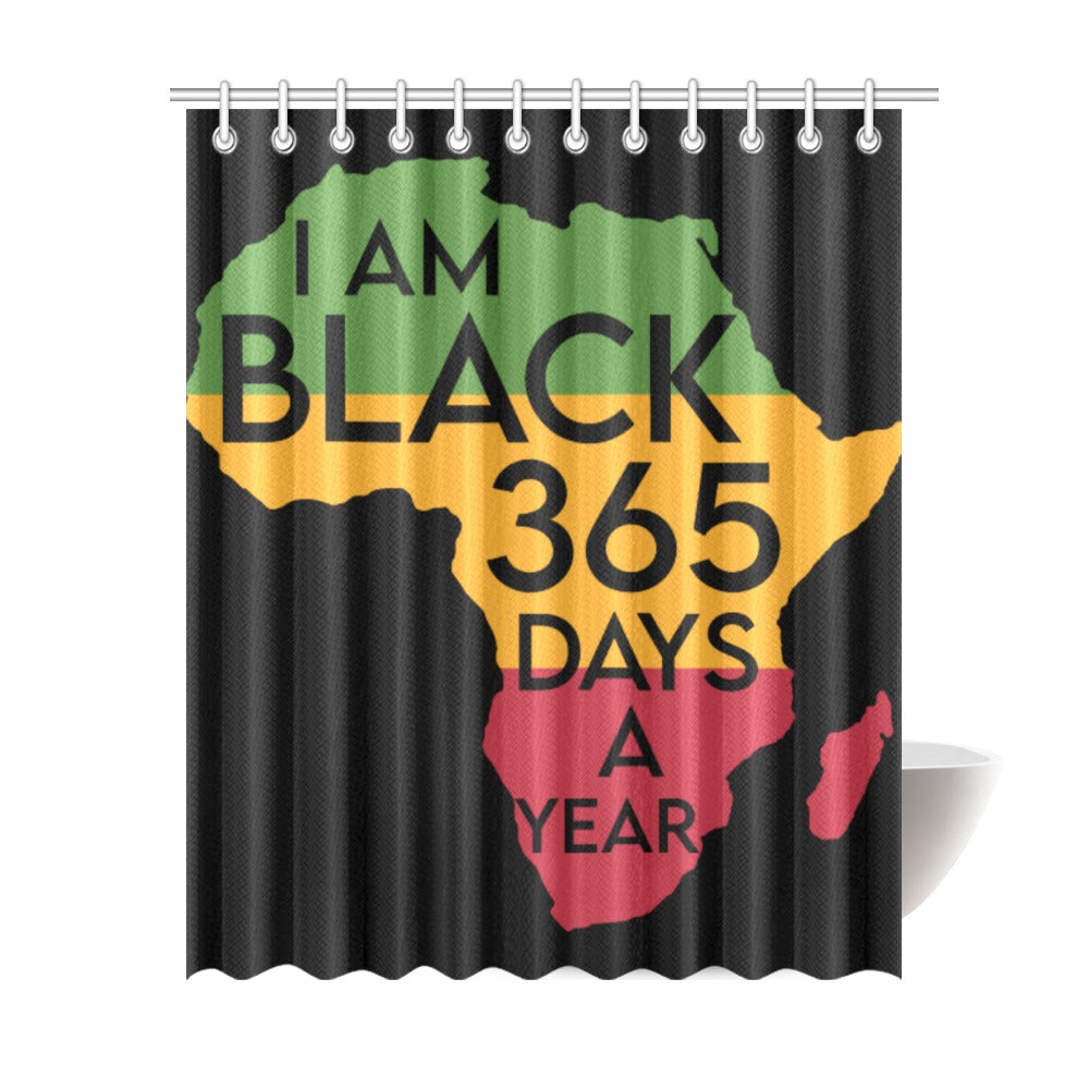 Black-365-Days-A-Year-Black-History Shower Curtain 69"x84"