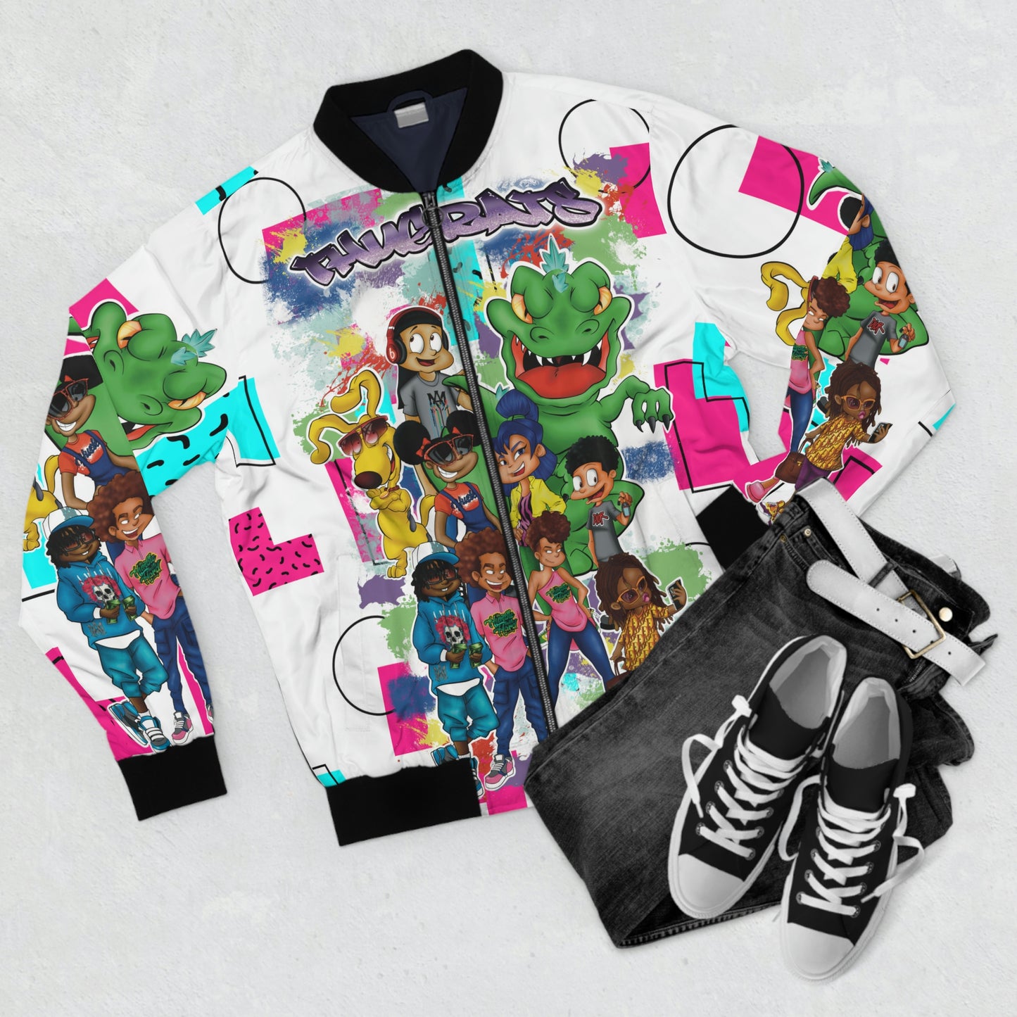 Abstract 90's cartoon themed Bomber Jacket Thugrats