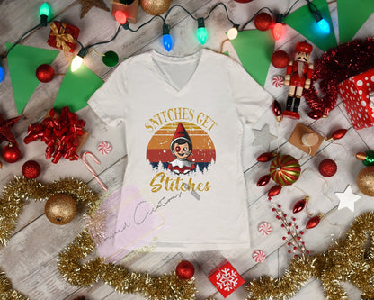 Snitches get stiches elf black eye retro plaid lepoard